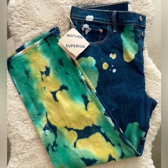 MOTHER SUPERIOR The Thrasher Flood Jeans Lava Lamp BLUE/GREEN/YELLOW Size 26 NEW - Picture 8 of 11